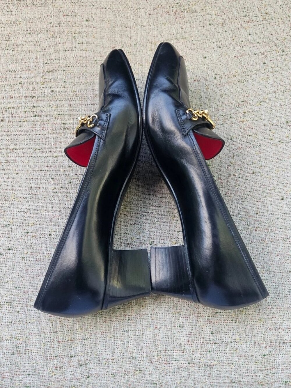Vintage Celine Ladies Heel Shoes Black Leather Sandal Size 35.5 5US Made Italy - Picture 11 of 14